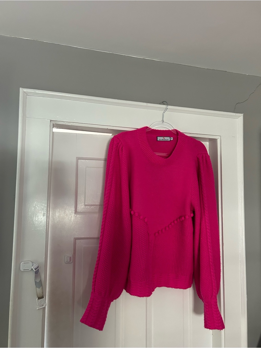 CK Bradley Bright Pink Women’s Textured Knit Sweater